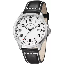 ZENO-WATCH BASEL Navigator Quartz Fliegeruhr weiss
