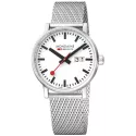 MONDAINE Evo2 40 Bahnhofsuhr Big Date Saphirglas Milanaise