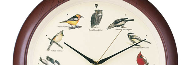 Wanduhr Vogelstimmen