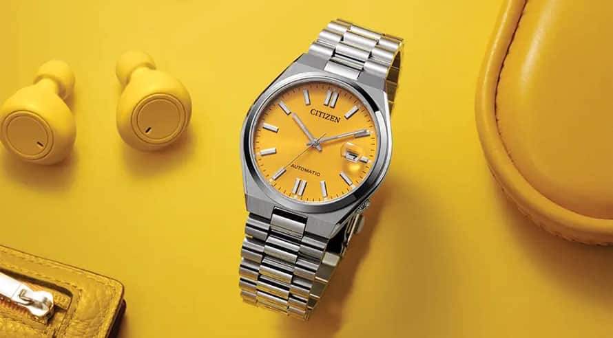gelbe Citizen Tsuyosa Automatik 