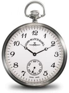 matte Edelstahl Taschenuhr von Zeno