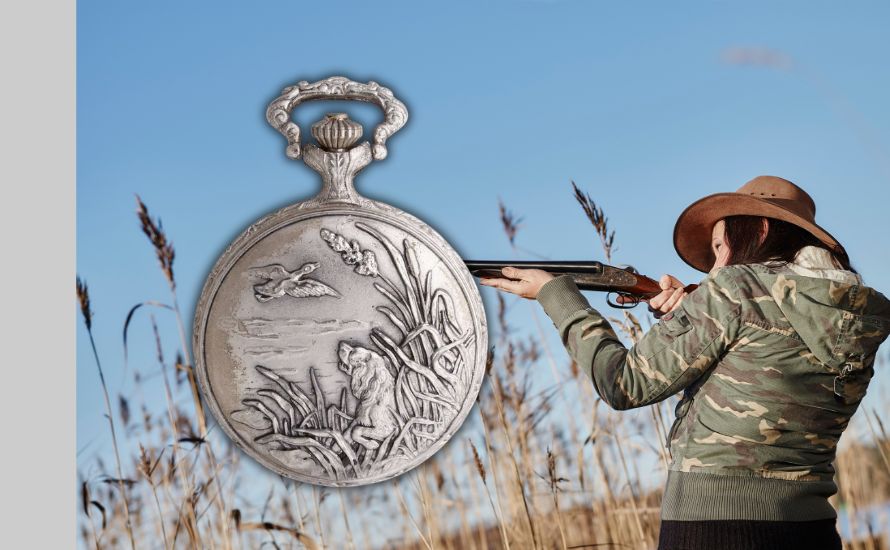 Taschenuhr Entenjagt