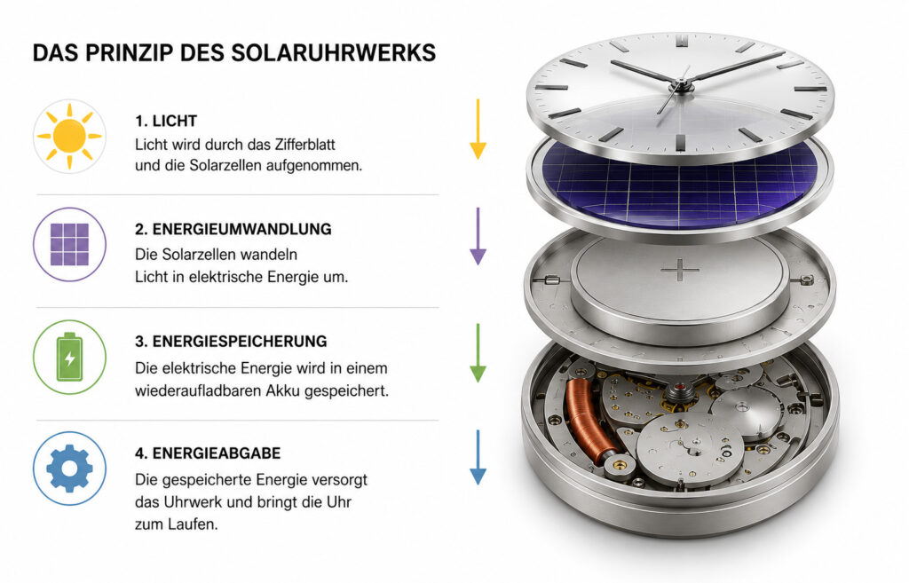 Blog-Wie-Funktioniert-Ein-Solaruhwerk ⌚ Schweizer Uhren Magazin Beschreibung Solaruhrwerk