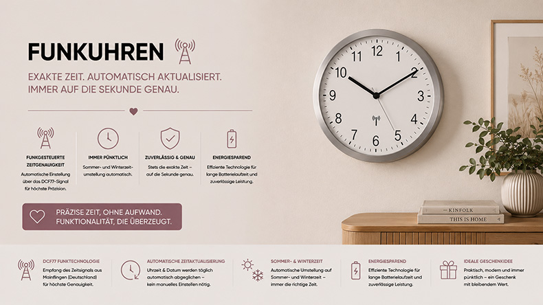 Funkwanduhr von Uhren-Shop Schweiz